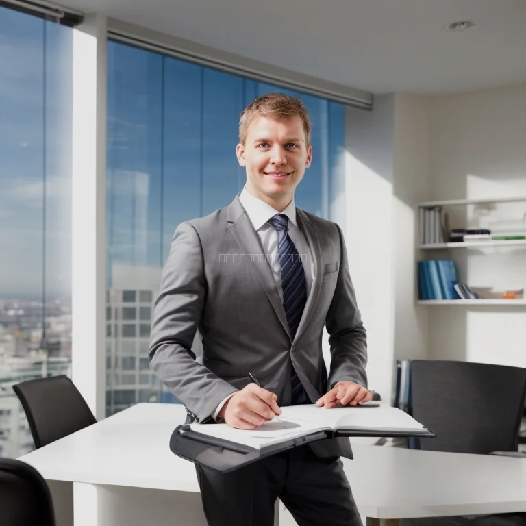 Empresario reflejándose en un espejo, simbolizando la transformación personal